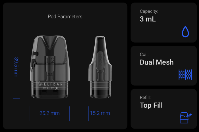 Картридж ELF BAR ELFX 3ml (0.6 ohm)