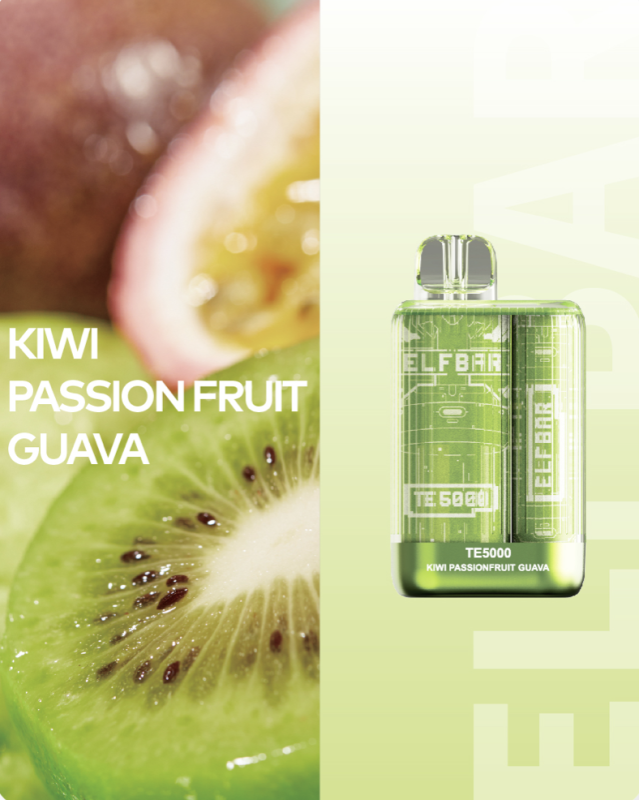 Elf Bar TE5000 - Kiwi Passion fruit Guava 5%